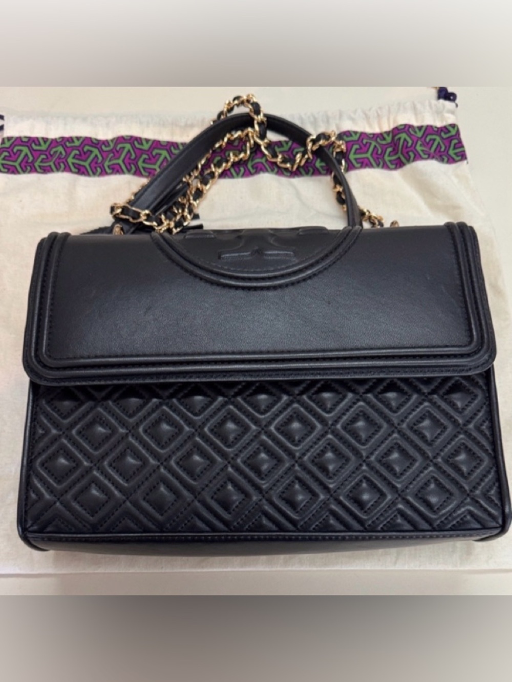 🖤 Tory Burch Fleming Soft Convertible Shoulder Bag – Black/Gold